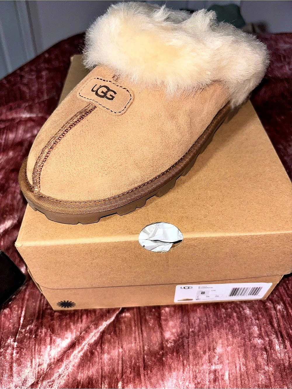 UGG Coquette Slipper in Brown & White